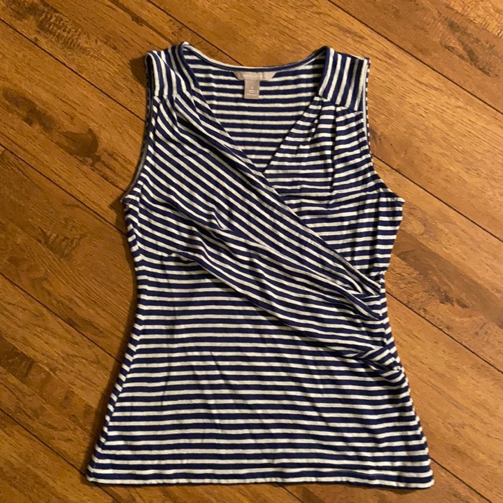 Banana Republic Blue & White Striped Sleeveless Top Tank